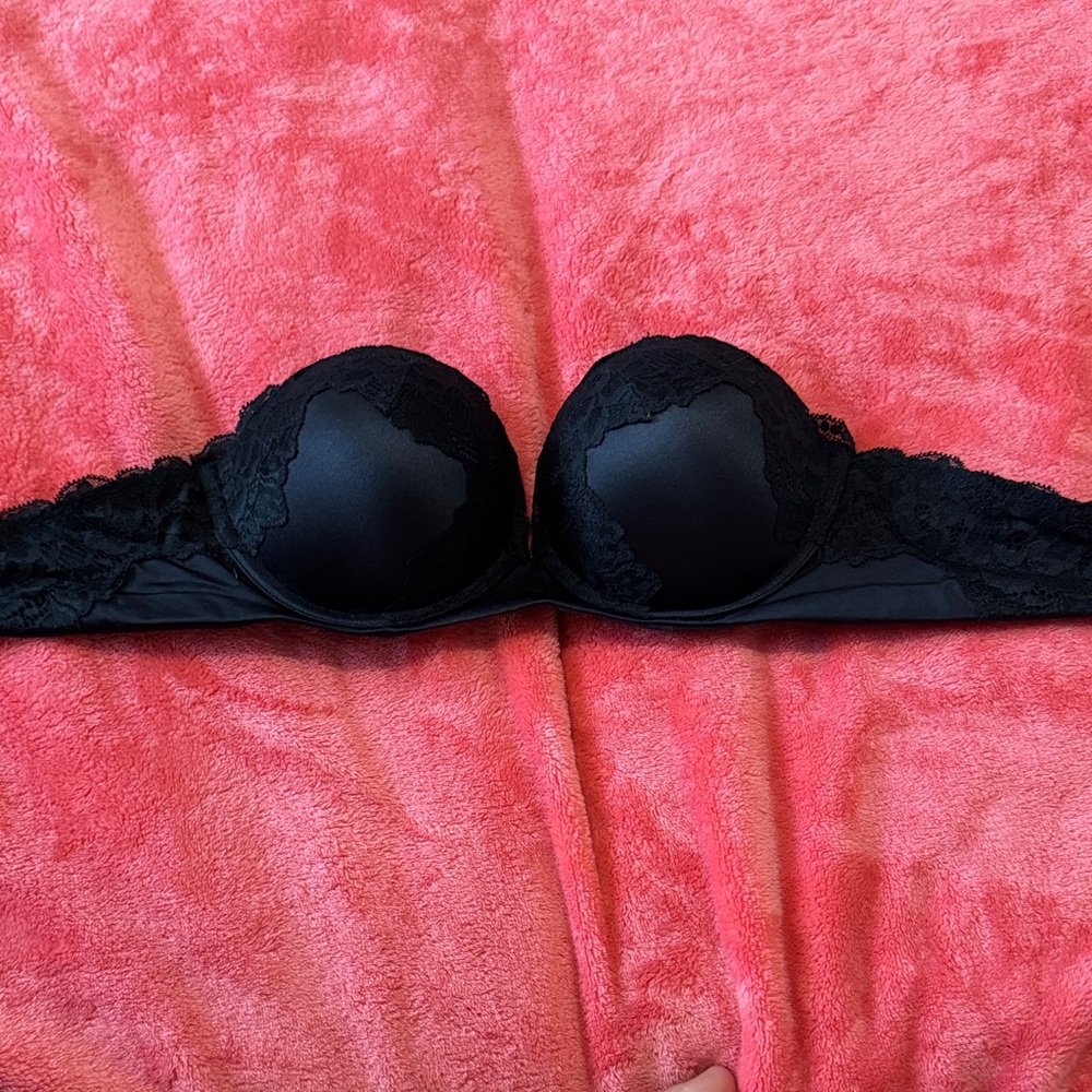 La SENZA Black Lace Push-Up strapless Bra